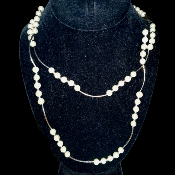 Ole Jewelry - ❤️ Long 20" Pearls Silver Necklace NWT